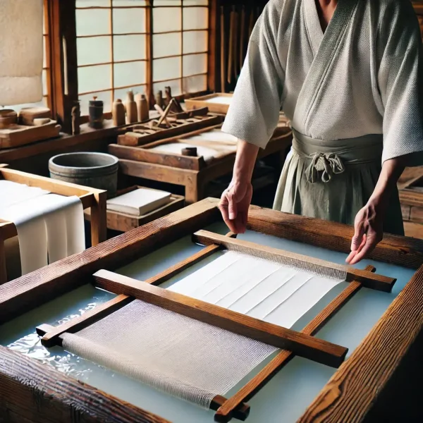 日本、伝統工芸(手漉き和紙)