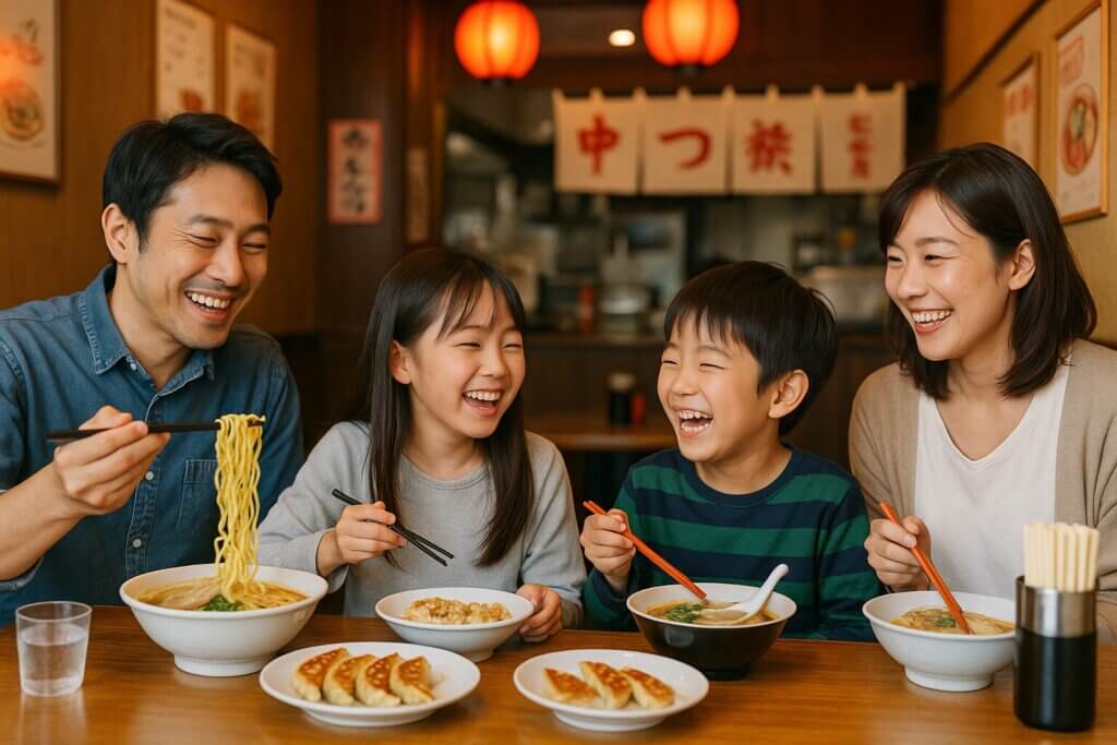 家族で、中華料理。