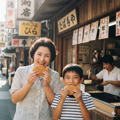 おや子でたい焼きの立ち食い